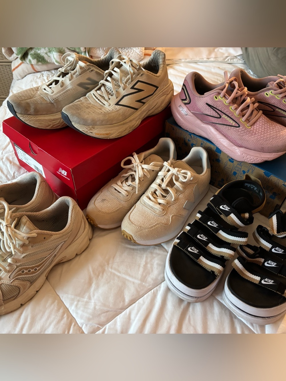 Athletic bundle all 5 (veja, brooks, saucony, new balance and Nike) for $144